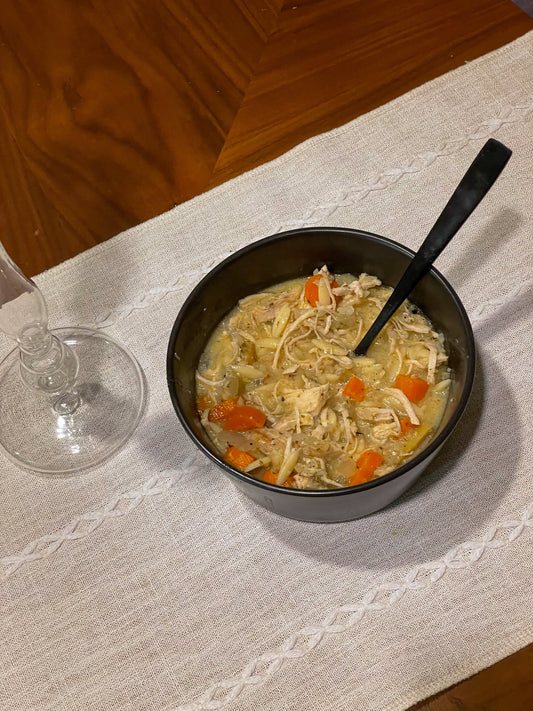 Chicken Lemon Ginger Orzo Soup