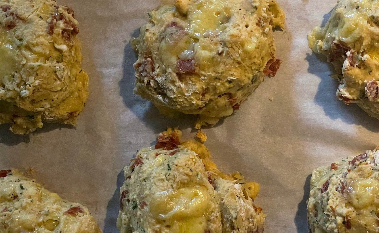 Turkey Bacon, Cheddar + Chive Breakfast Biscuits